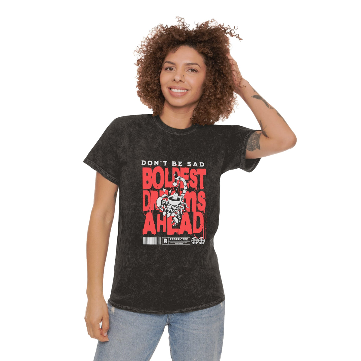 Don't be sad unisex wash tee Funky African
