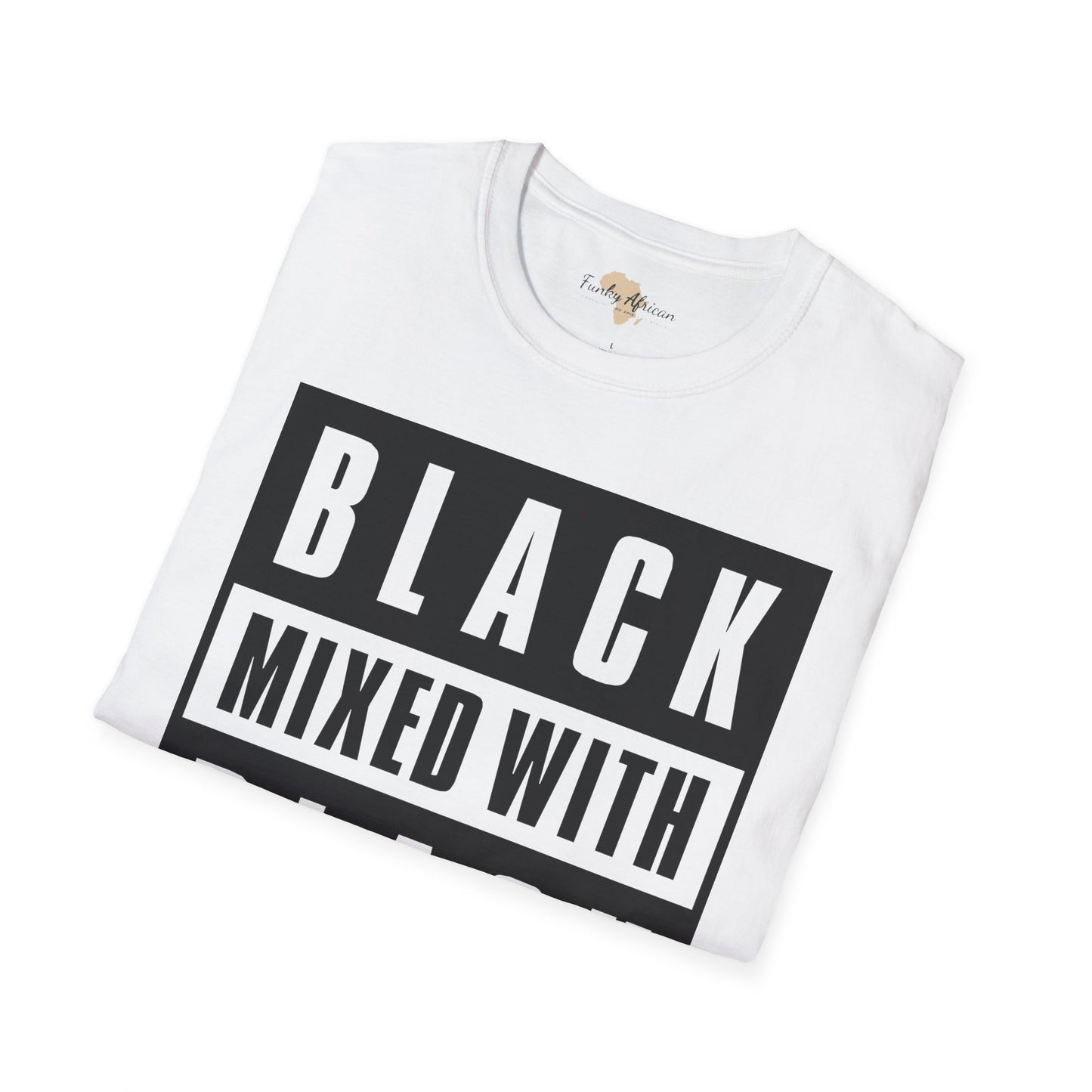 Black mixed with black unisex softstyle tee