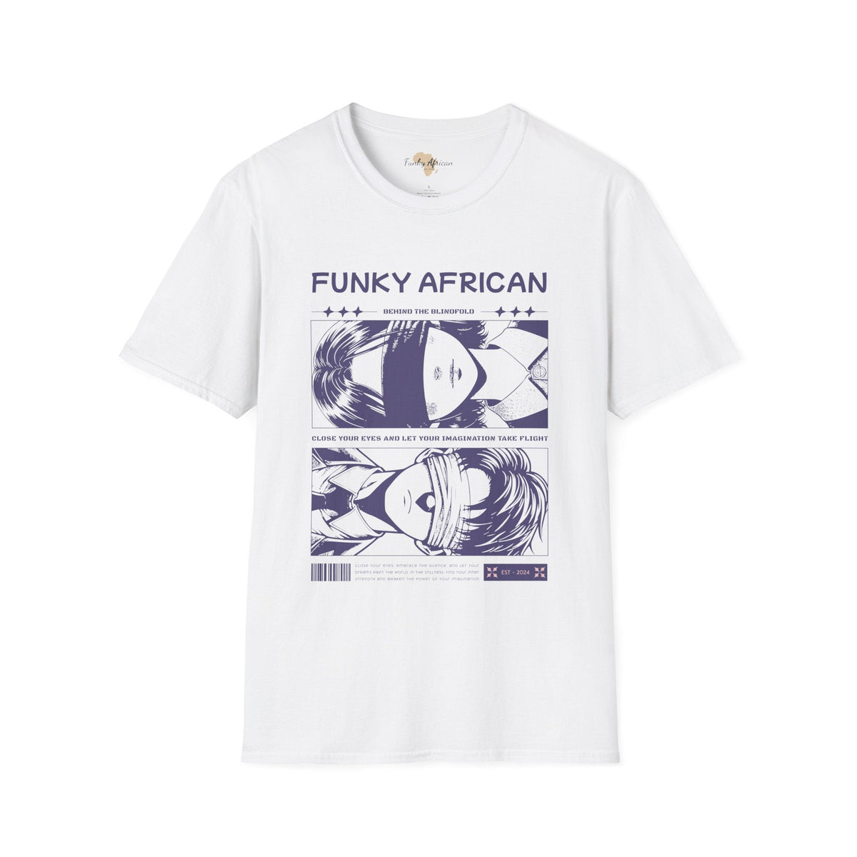 Behind the blindfold unisex softstyle tee Funky African