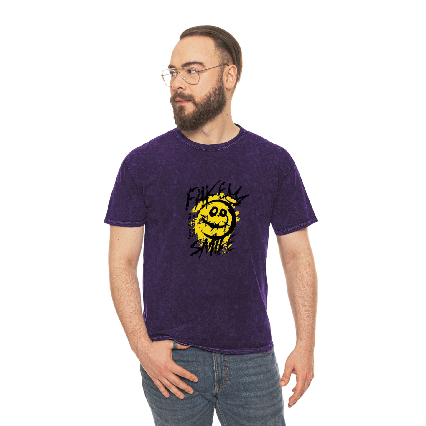 Fake smile unisex wash tee