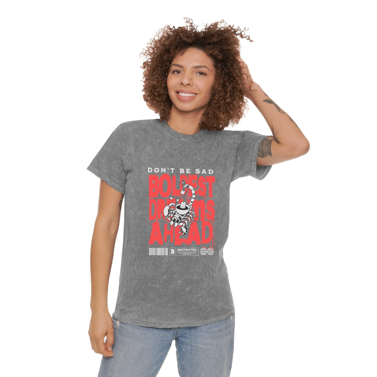 Don't be sad unisex wash tee Funky African