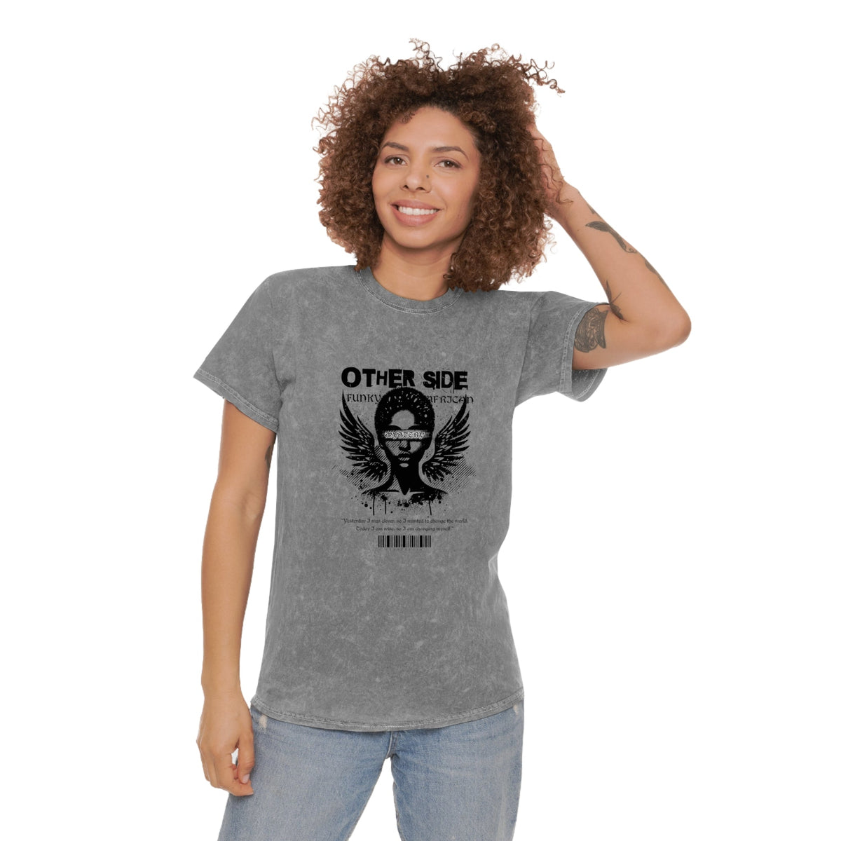 Other side unisex wash tee Funky African