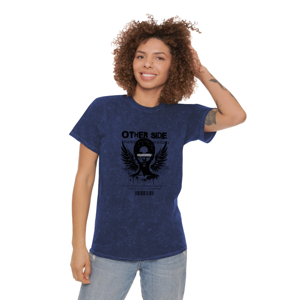 Other side unisex wash tee Funky African