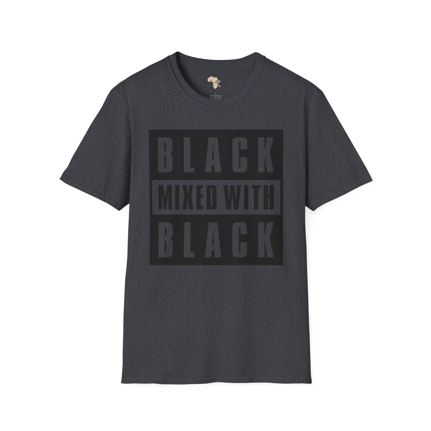 Black mixed with black unisex softstyle tee
