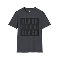Black mixed with black unisex softstyle tee