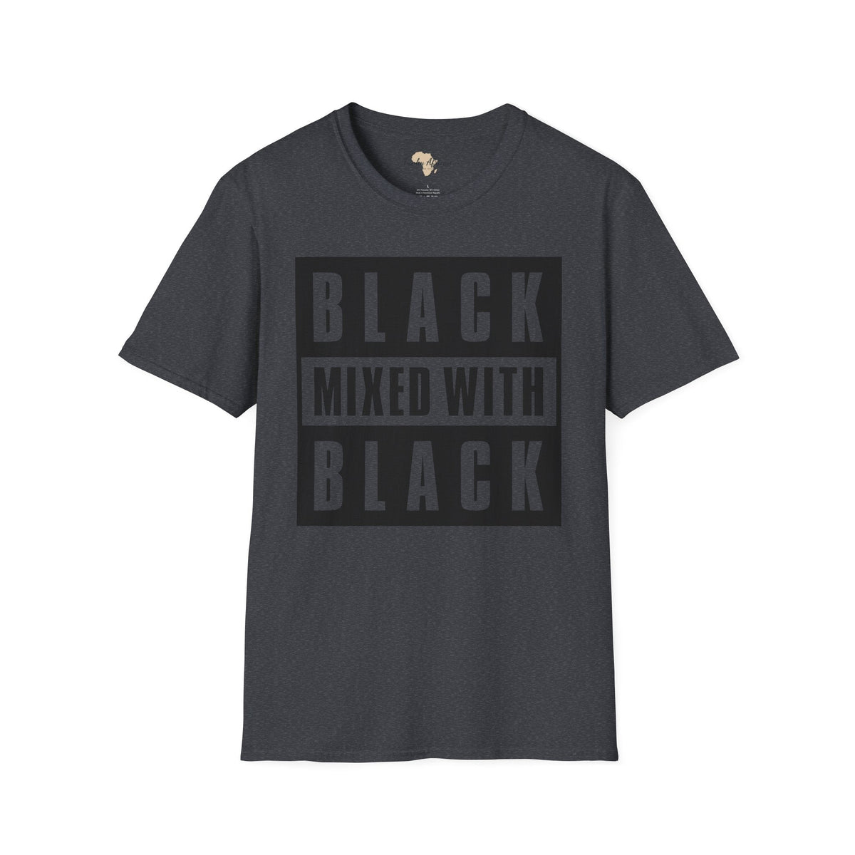 Black mixed with black unisex softstyle tee Funky African
