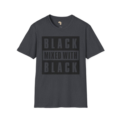 Black mixed with black unisex softstyle tee