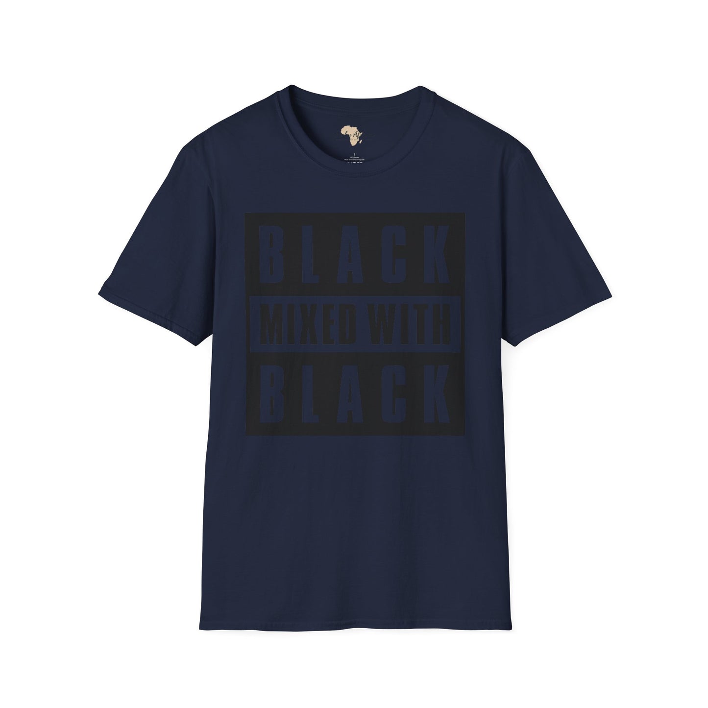 Black mixed with black unisex softstyle tee