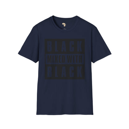 Black mixed with black unisex softstyle tee
