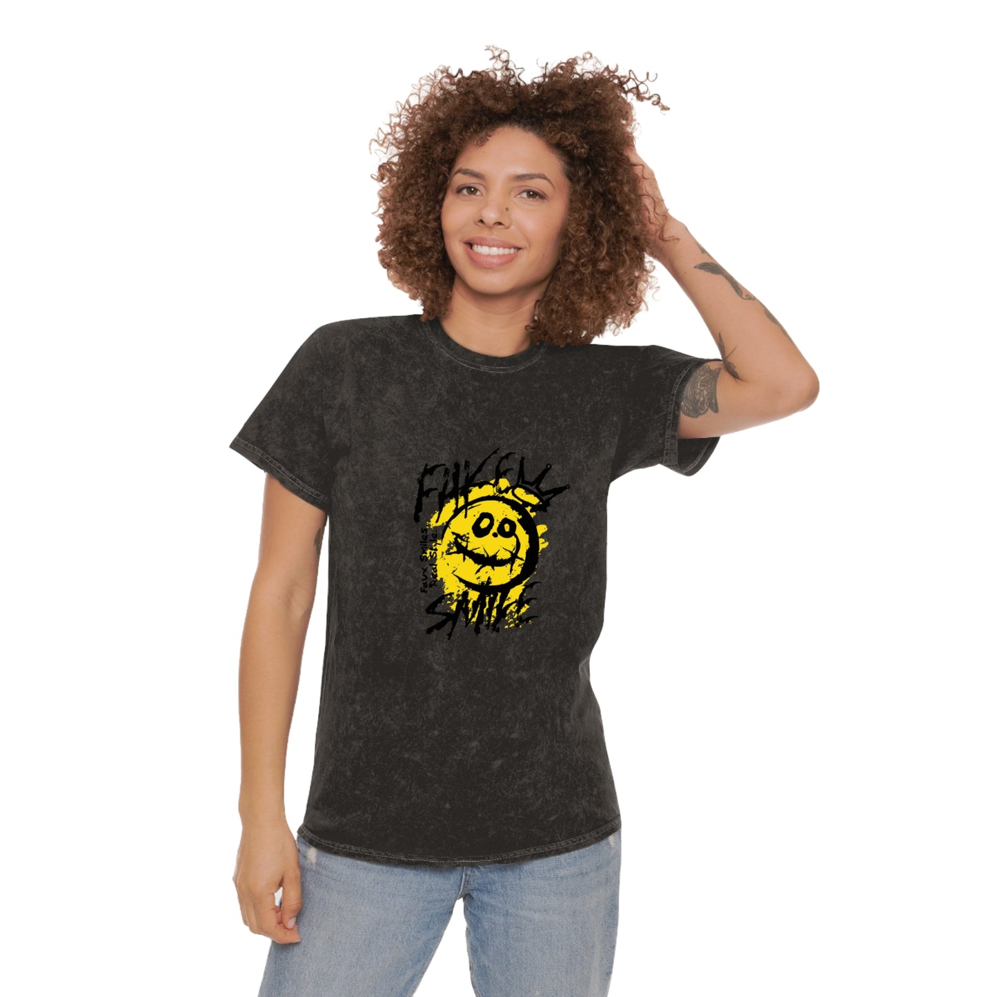 Fake smile unisex wash tee
