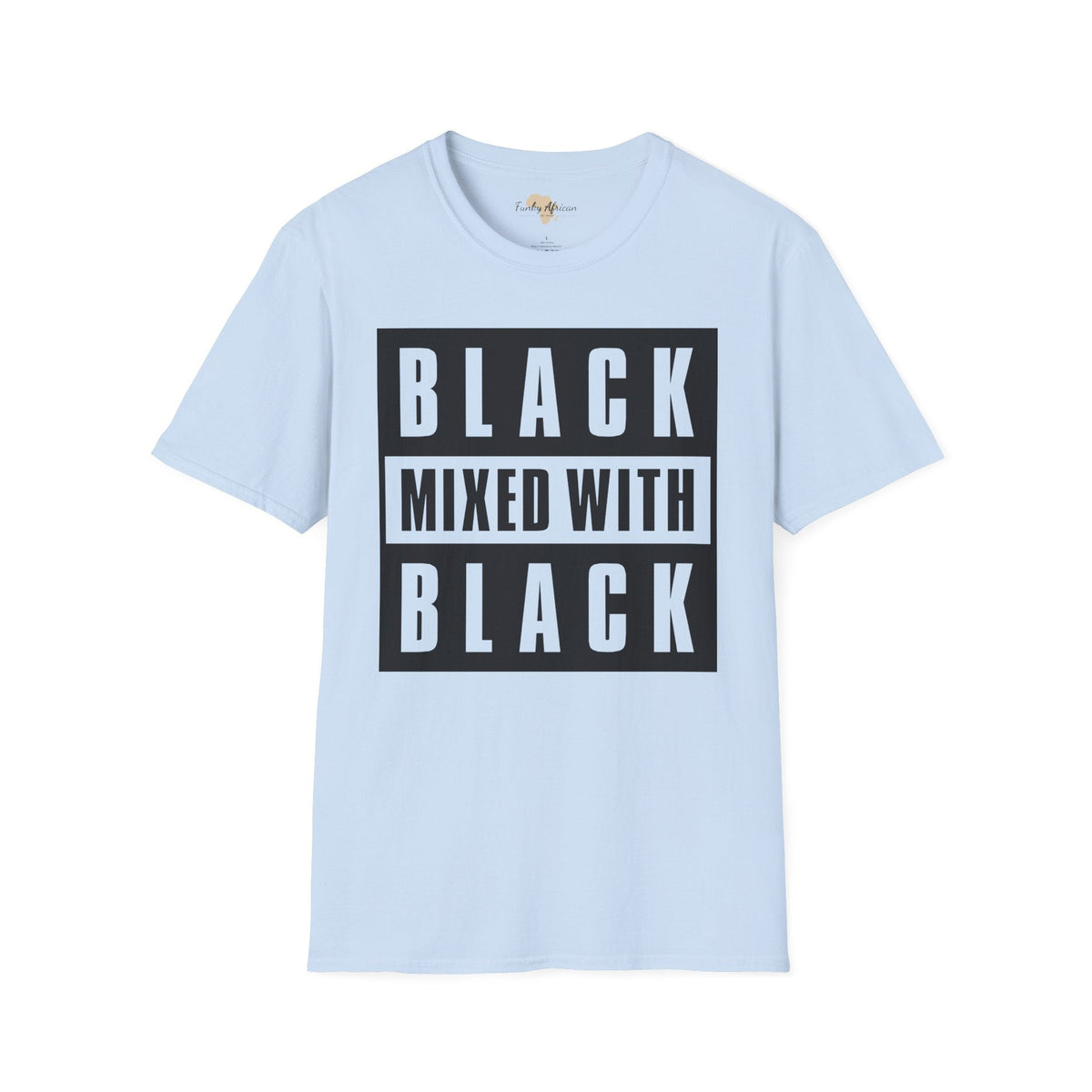 Black mixed with black unisex softstyle tee Funky African