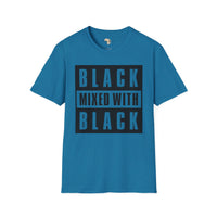 Black mixed with black unisex softstyle tee