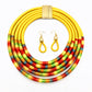 African Multilayer Choker Necklaces Earrings Jewelry Sets