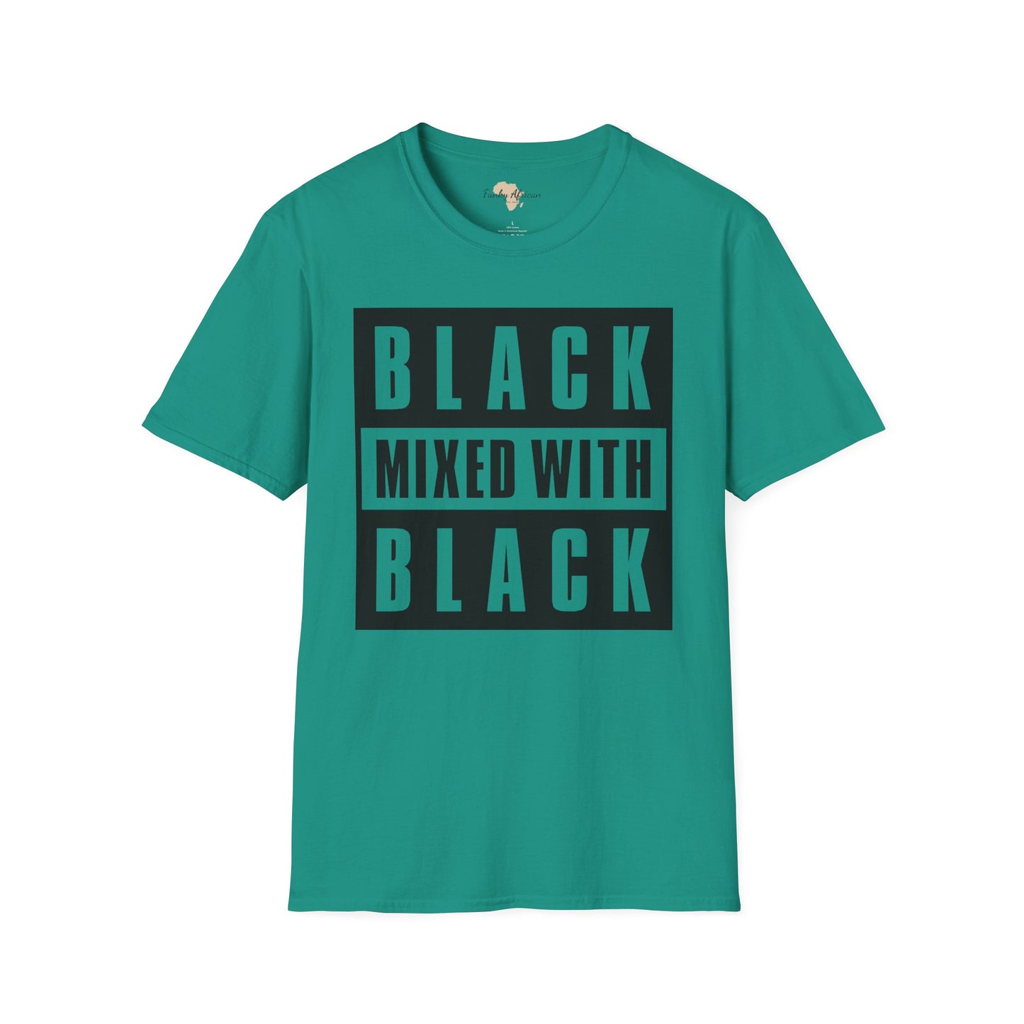 Black mixed with black unisex softstyle tee