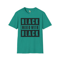 Black mixed with black unisex softstyle tee