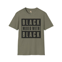 Black mixed with black unisex softstyle tee