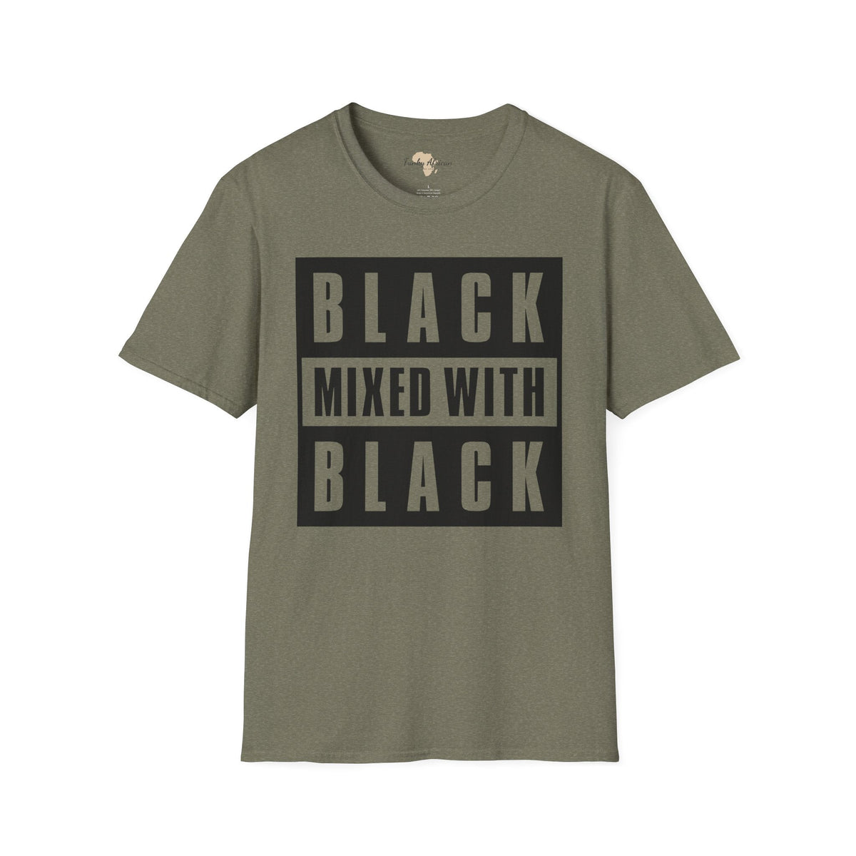 Black mixed with black unisex softstyle tee Funky African