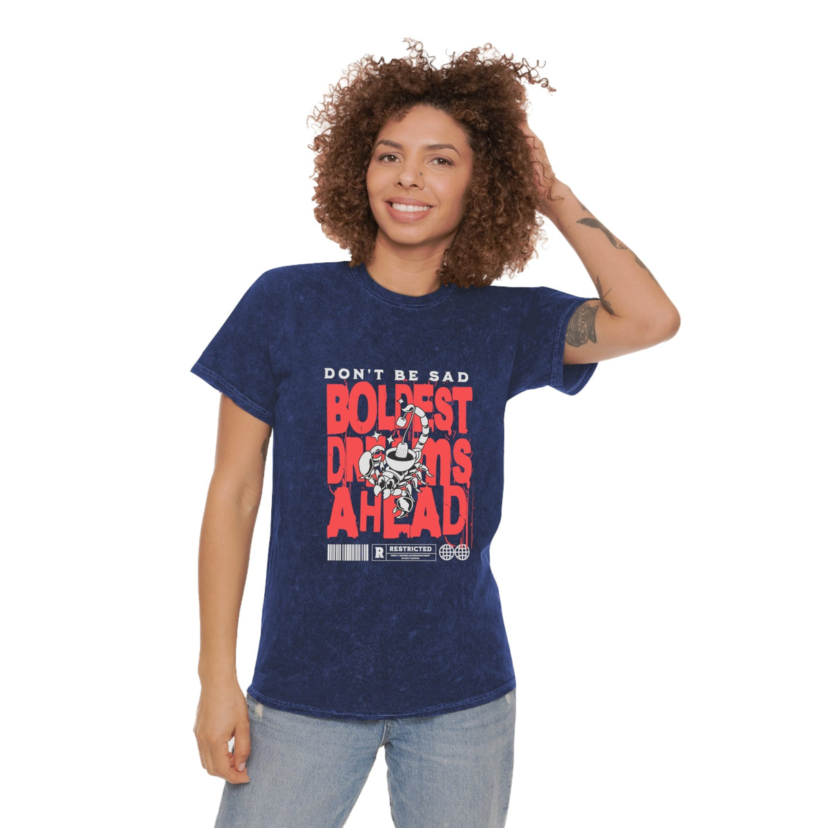Don't be sad unisex wash tee Funky African