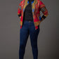 African printed short coat women