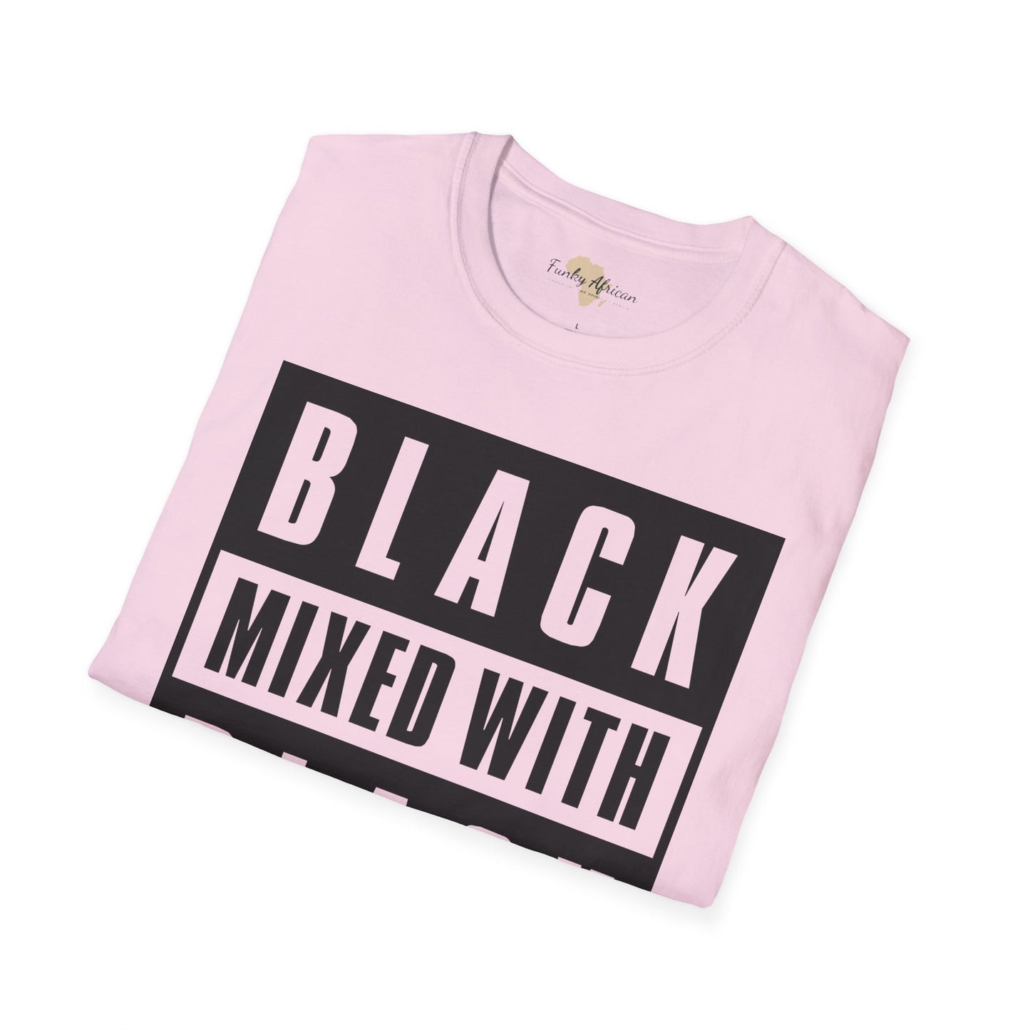 Black mixed with black unisex softstyle tee
