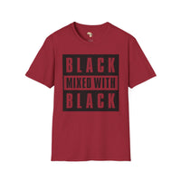Black mixed with black unisex softstyle tee
