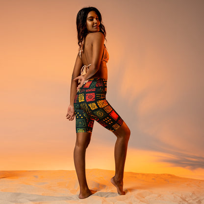 African Print Biker Shorts