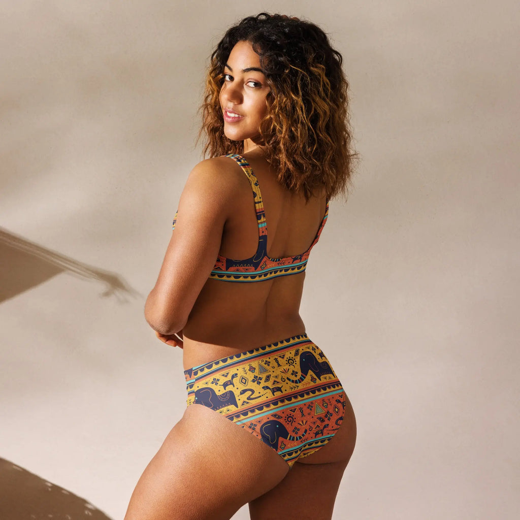 African print high-waisted bikini Funky African
