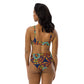 African print high-waisted bikini