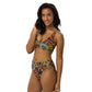 African print high-waisted bikini