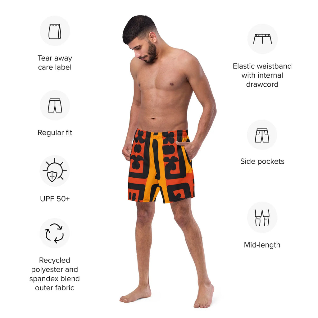 African print Men's swim trunks Funky African