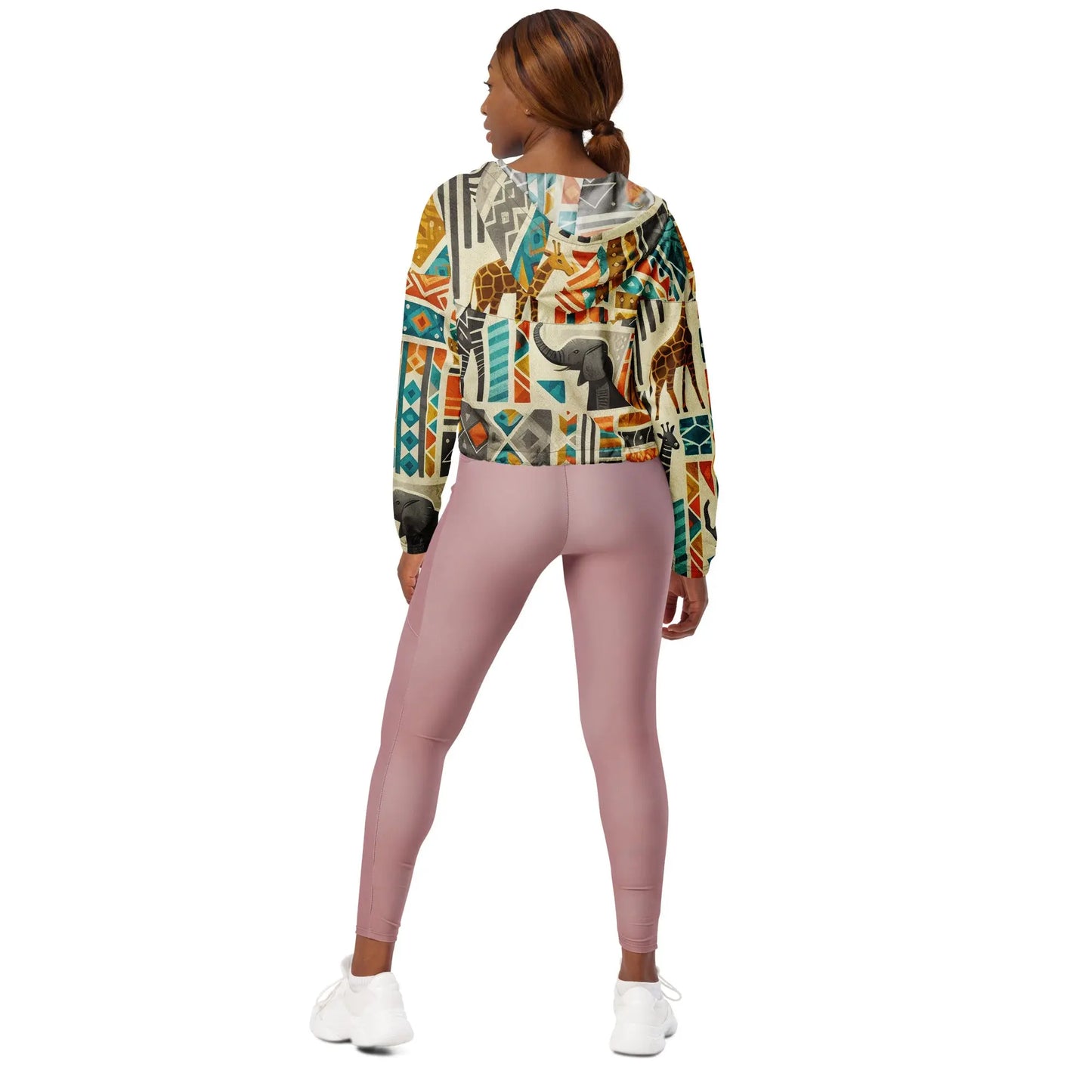 African print women’s cropped windbreaker