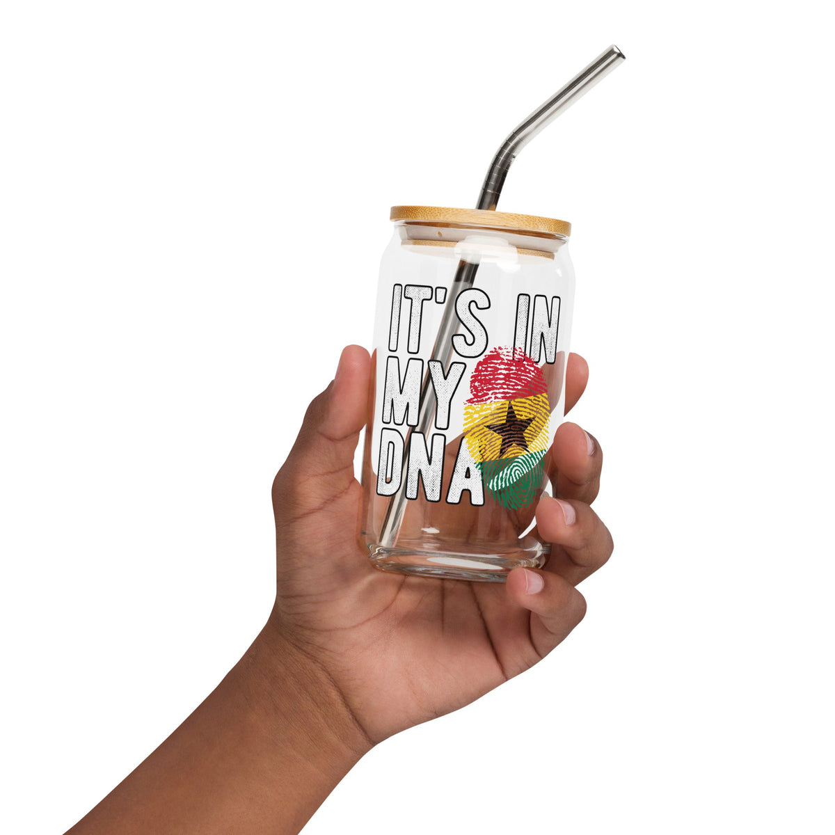 Can-shaped glass - Ghana Funky African