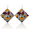 African Wooden Bohemian Square Earrings
