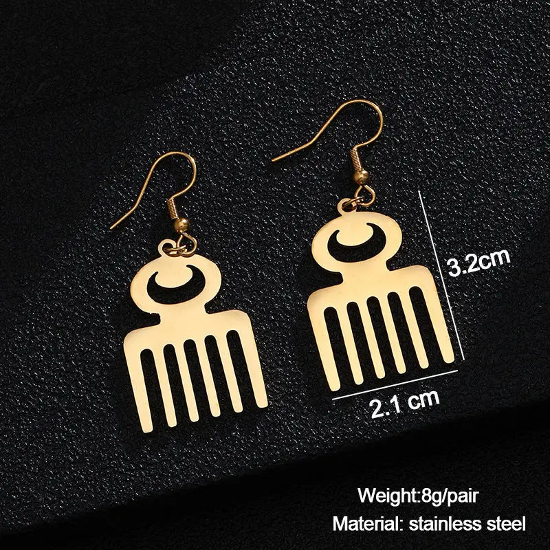 Adinkra Fashion Hollowed-out ear rings Funky African