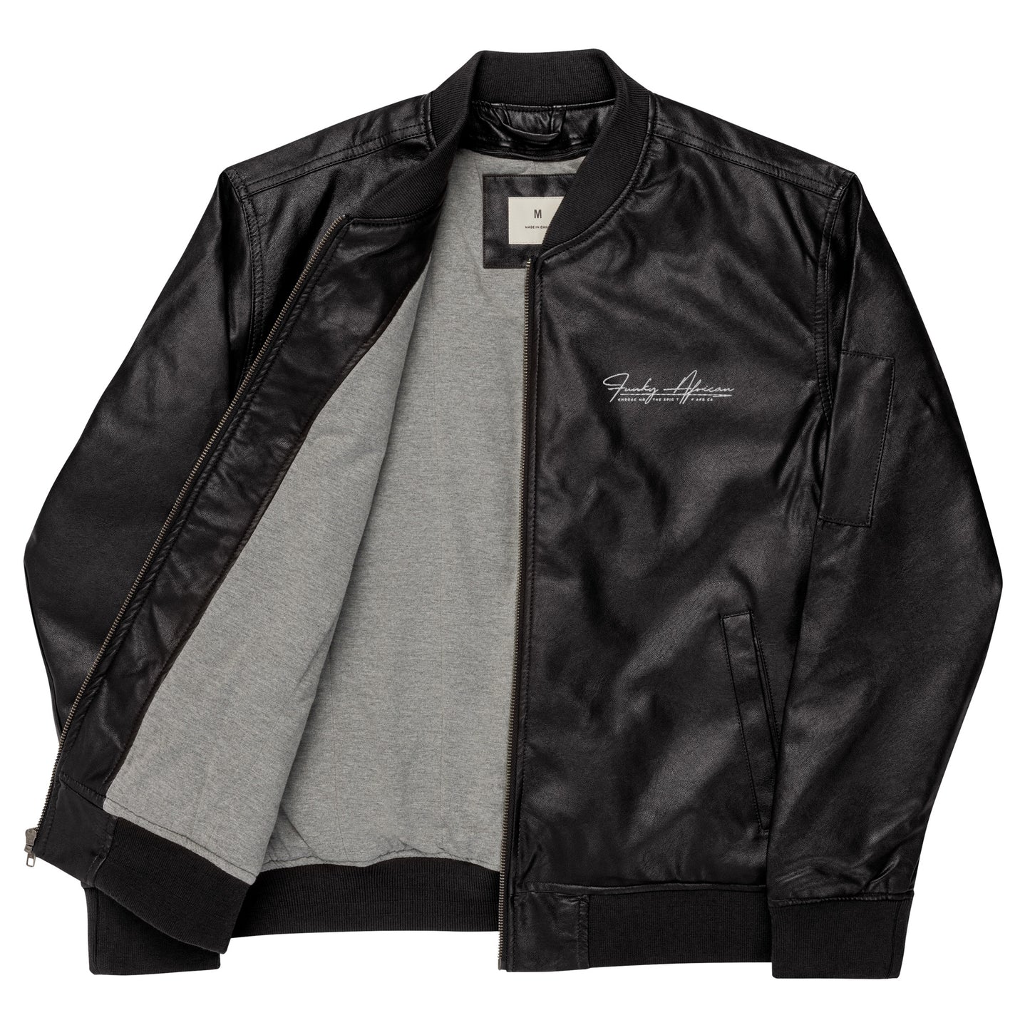 Funky African Leather Bomber Jacket