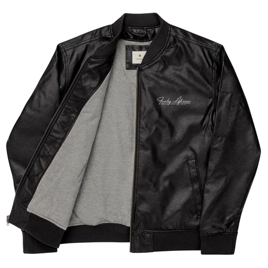 Funky African Leather Bomber Jacket
