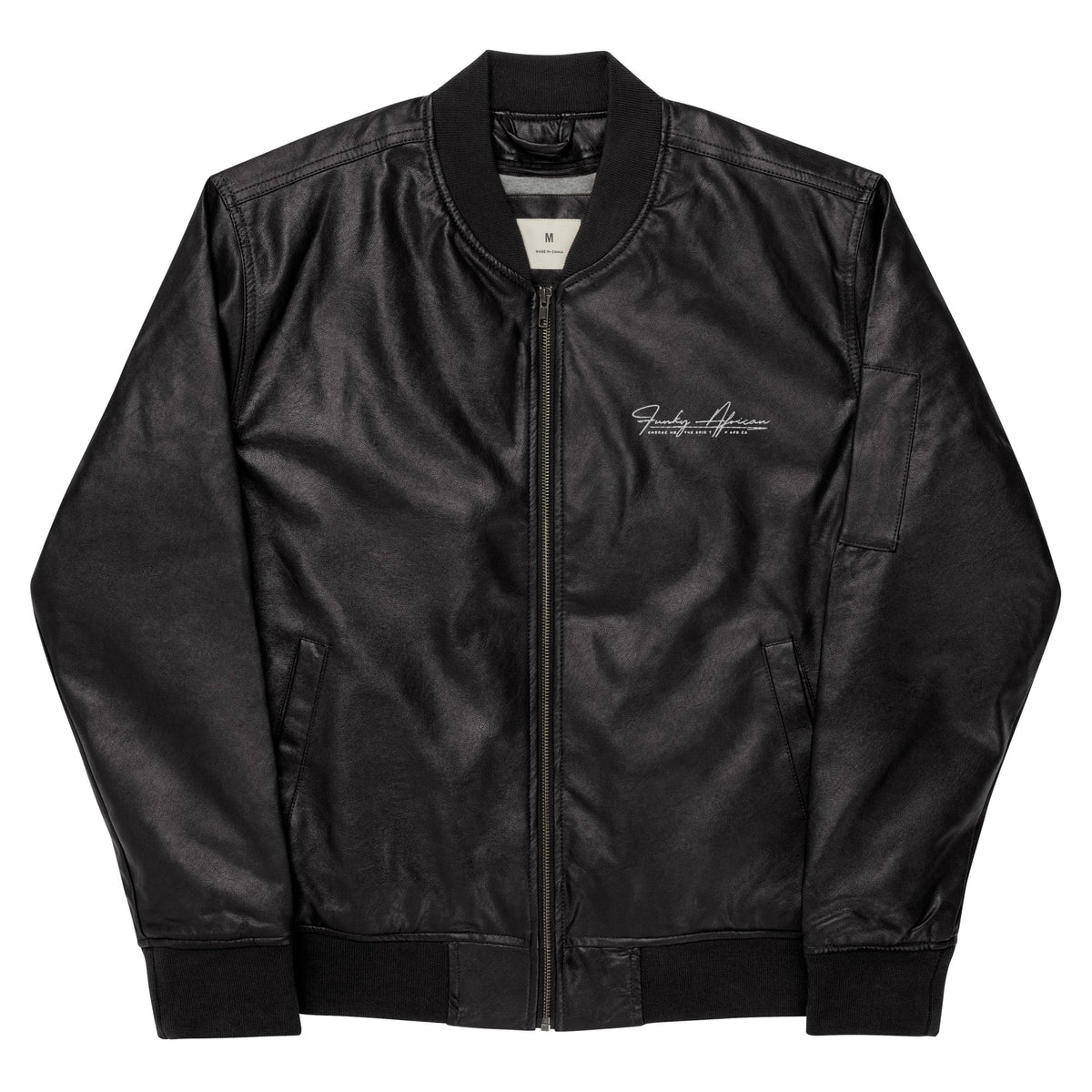 Funky African Leather Bomber Jacket Funky African