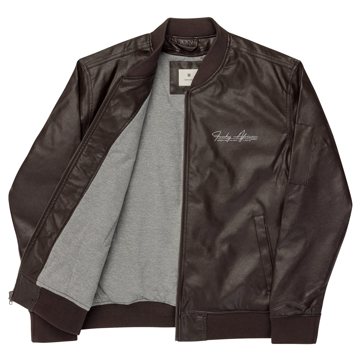 Funky African Leather Bomber Jacket
