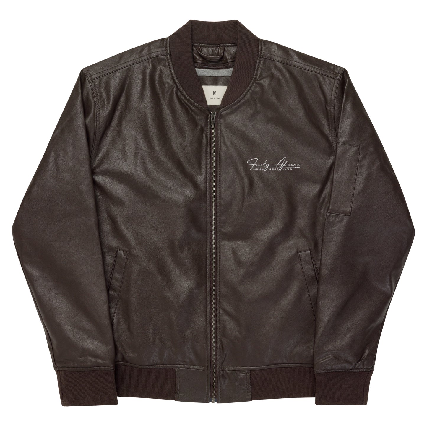 Funky African Leather Bomber Jacket