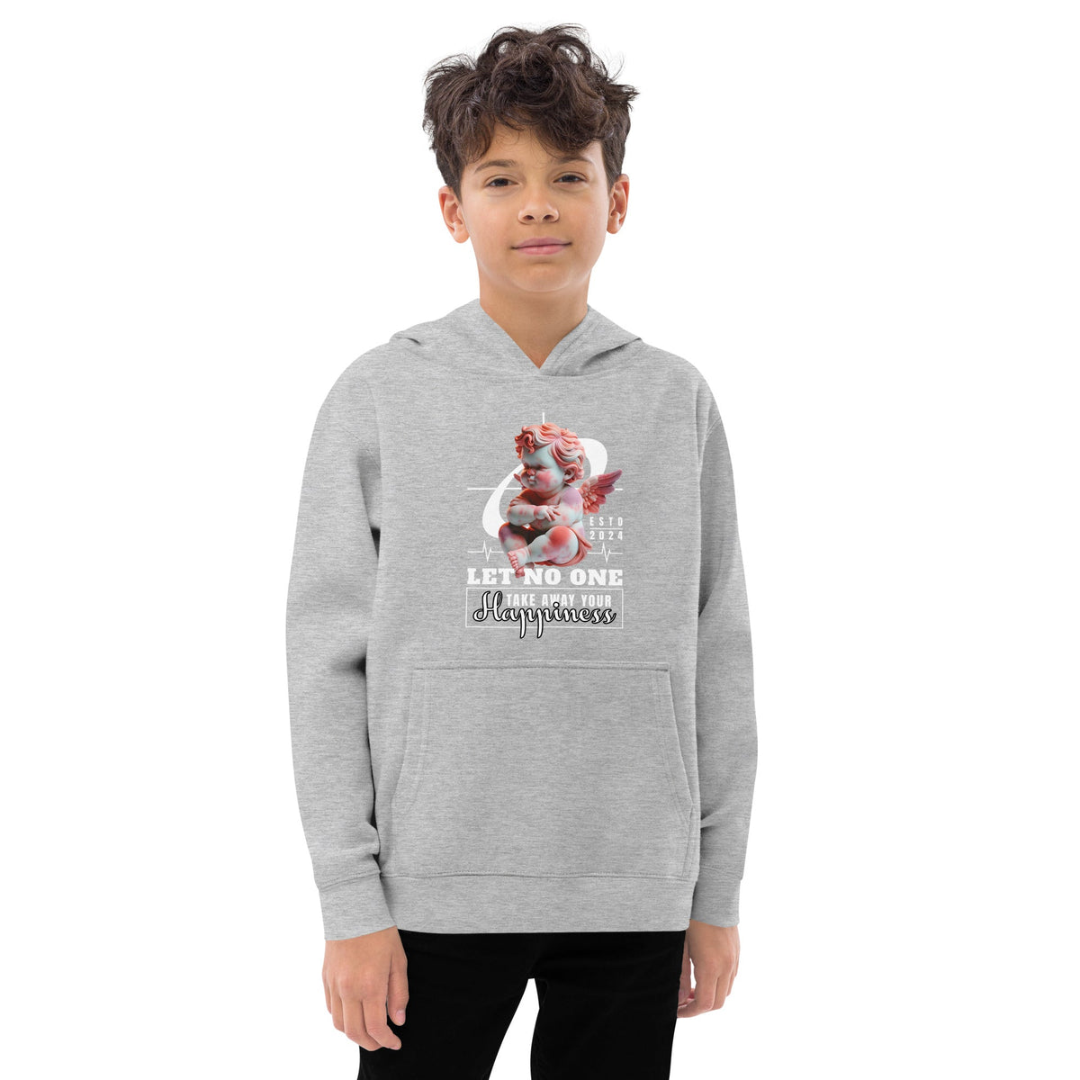 Happiness Kids fleece hoodie Funky African