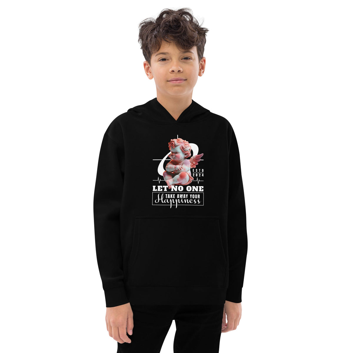 Happiness Kids fleece hoodie Funky African