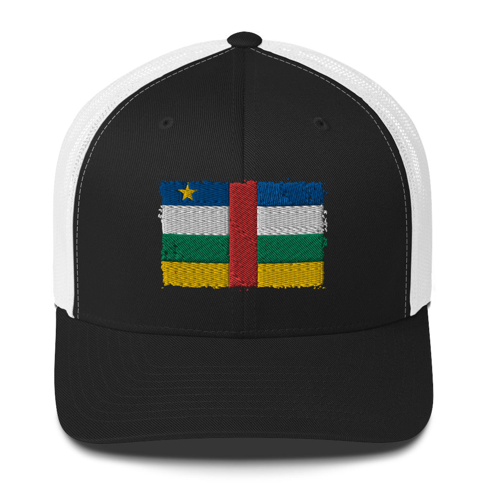 Central African Republic 3D Embroidery Trucker Cap Funky African