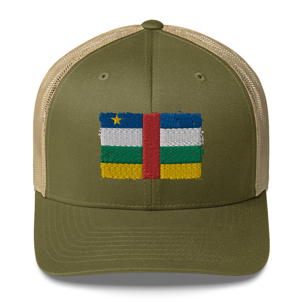 Central African Republic 3D Embroidery Trucker Cap