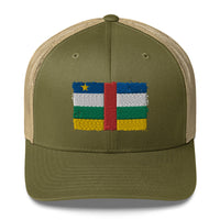 Central African Republic 3D Embroidery Trucker Cap