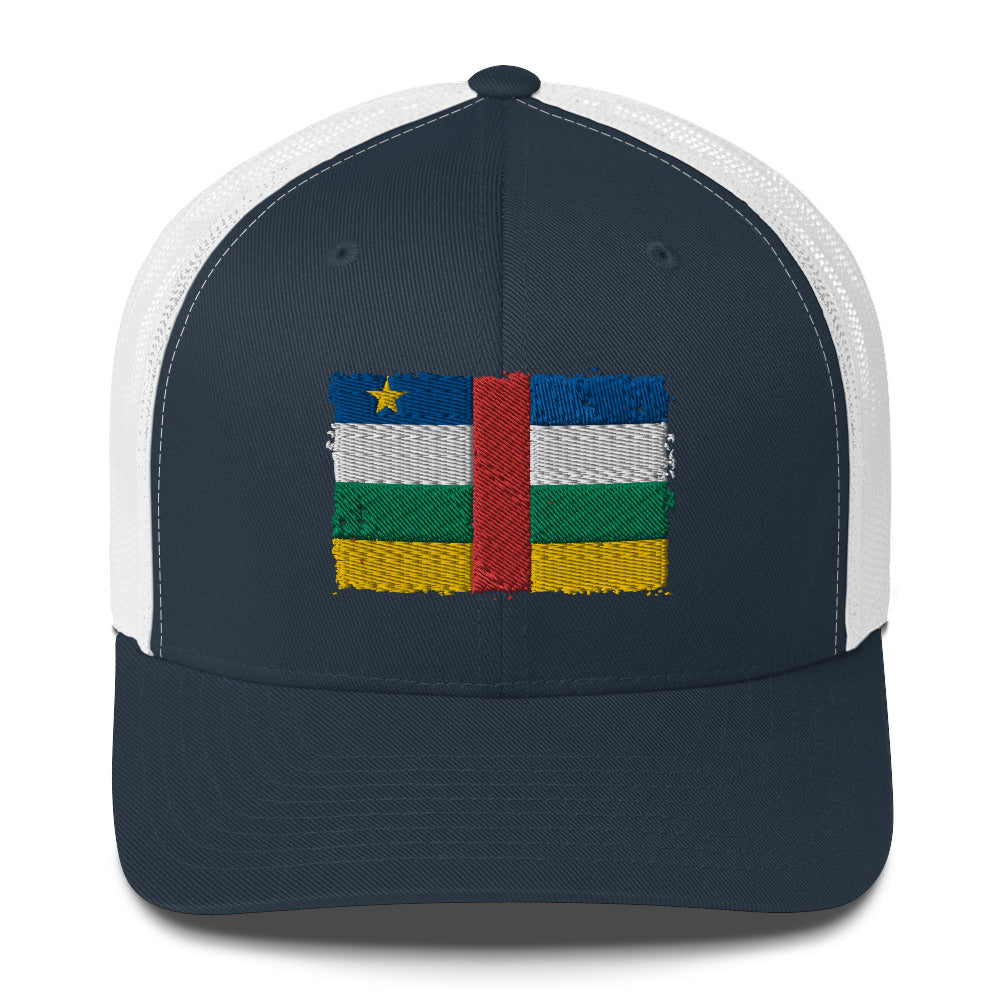 Central African Republic 3D Embroidery Trucker Cap