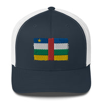 Central African Republic 3D Embroidery Trucker Cap
