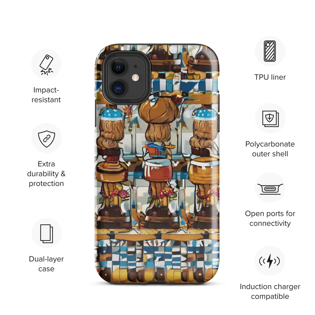 African Print Tough Case for iPhone® Funky African