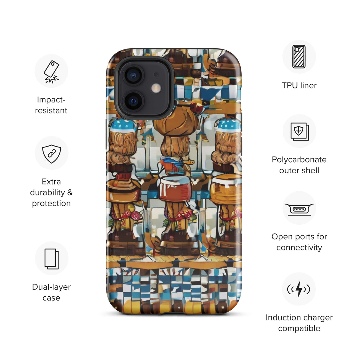 African Print Tough Case for iPhone® Funky African