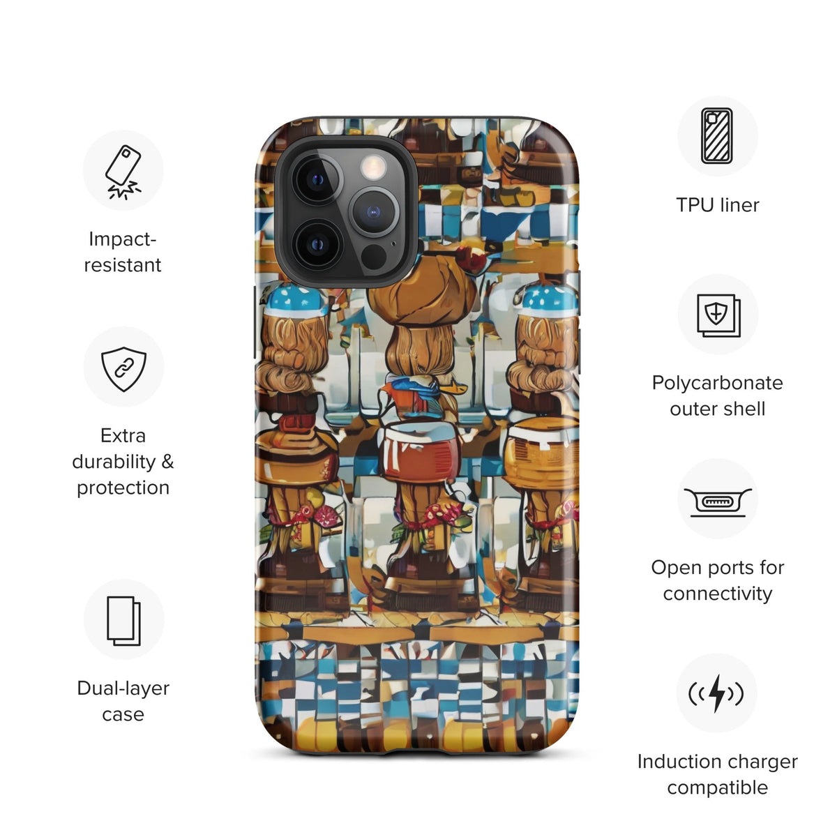 African Print Tough Case for iPhone® Funky African