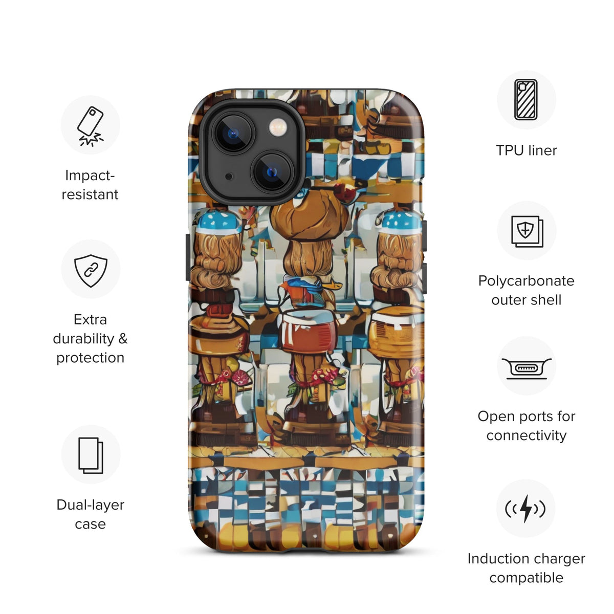 African Print Tough Case for iPhone® Funky African